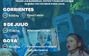 Un año sin Loan: convocan marchas en distintos puntos de Corrientes para exigir justicia